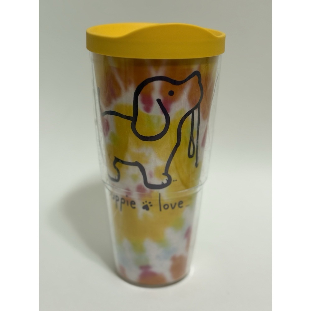 Tervis Tumbler 24oz OBX Puppy Love Tie Dye with Yellow Pink